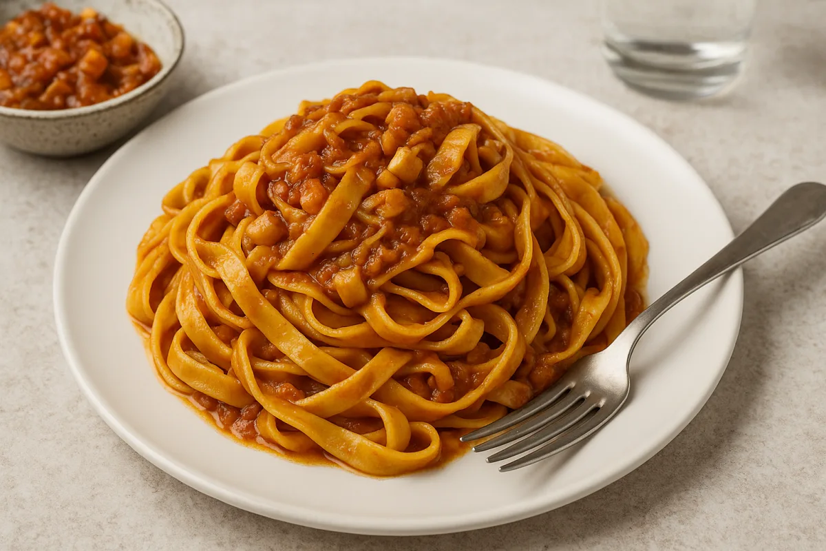 Tagliatelle al ragù di seppia: come ottenere una pasta ben amalgamata al sugo