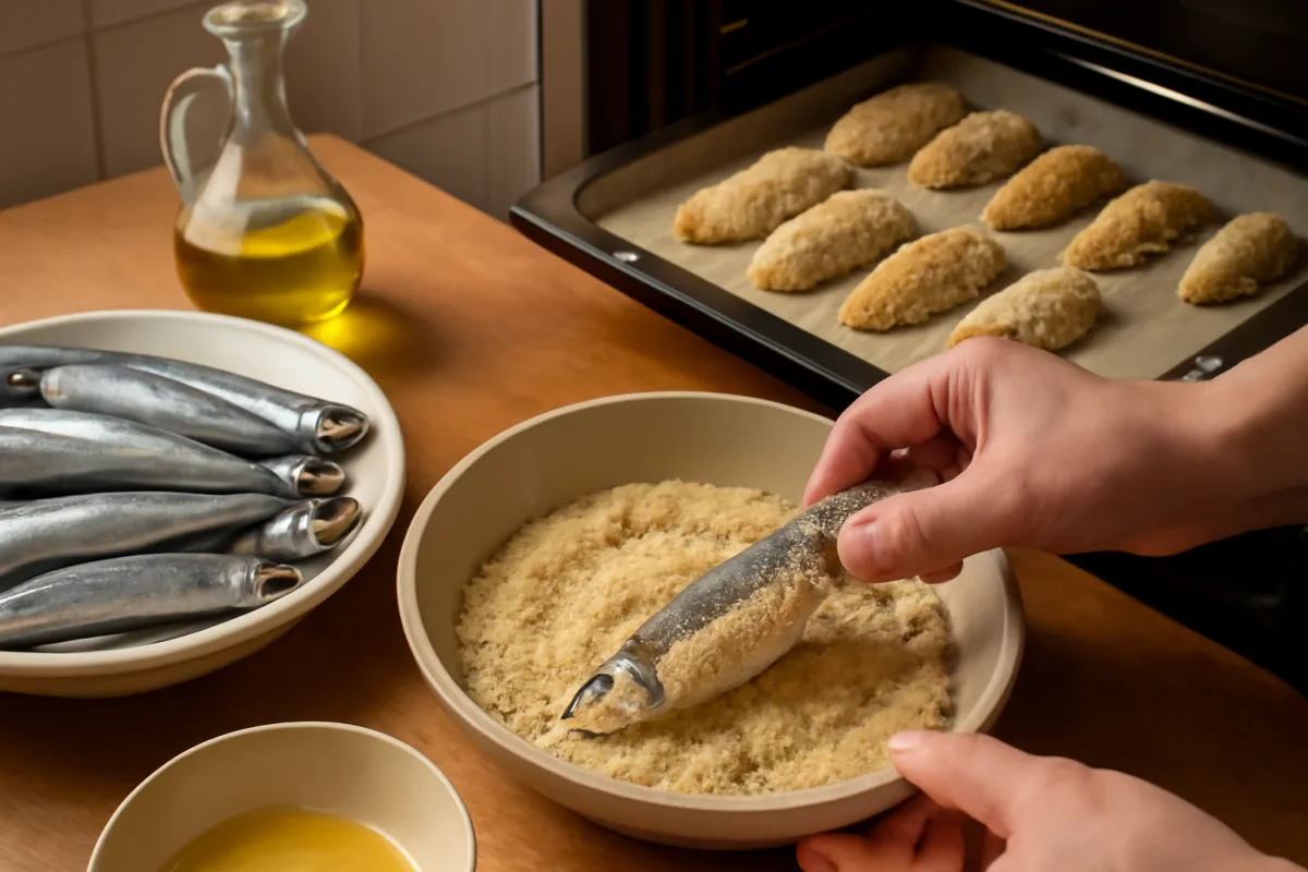 Sarde impanate al forno: il procedimento che non le fa seccare