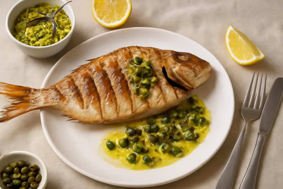 Pagello alla griglia con salsa di limone e capperi: una ricetta semplice che conquista tutti