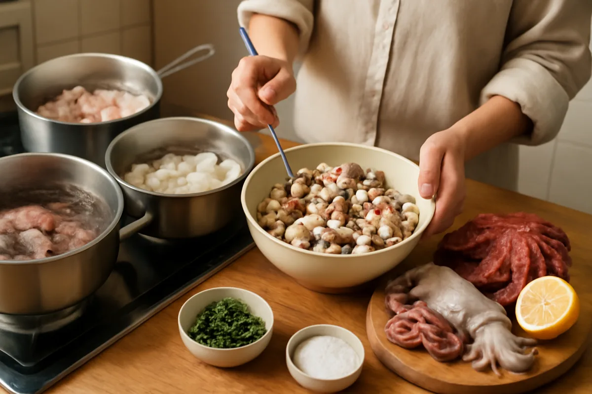 Come si fa l’insalata di mare tradizionale? Il segreto nella bollitura separata