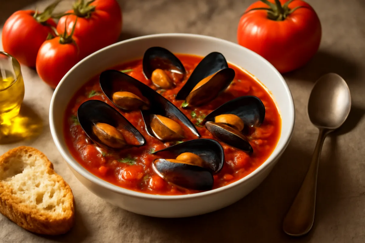 Zuppa di cozze e pomodoro fresco: la proporzione perfetta di sapori e aromi