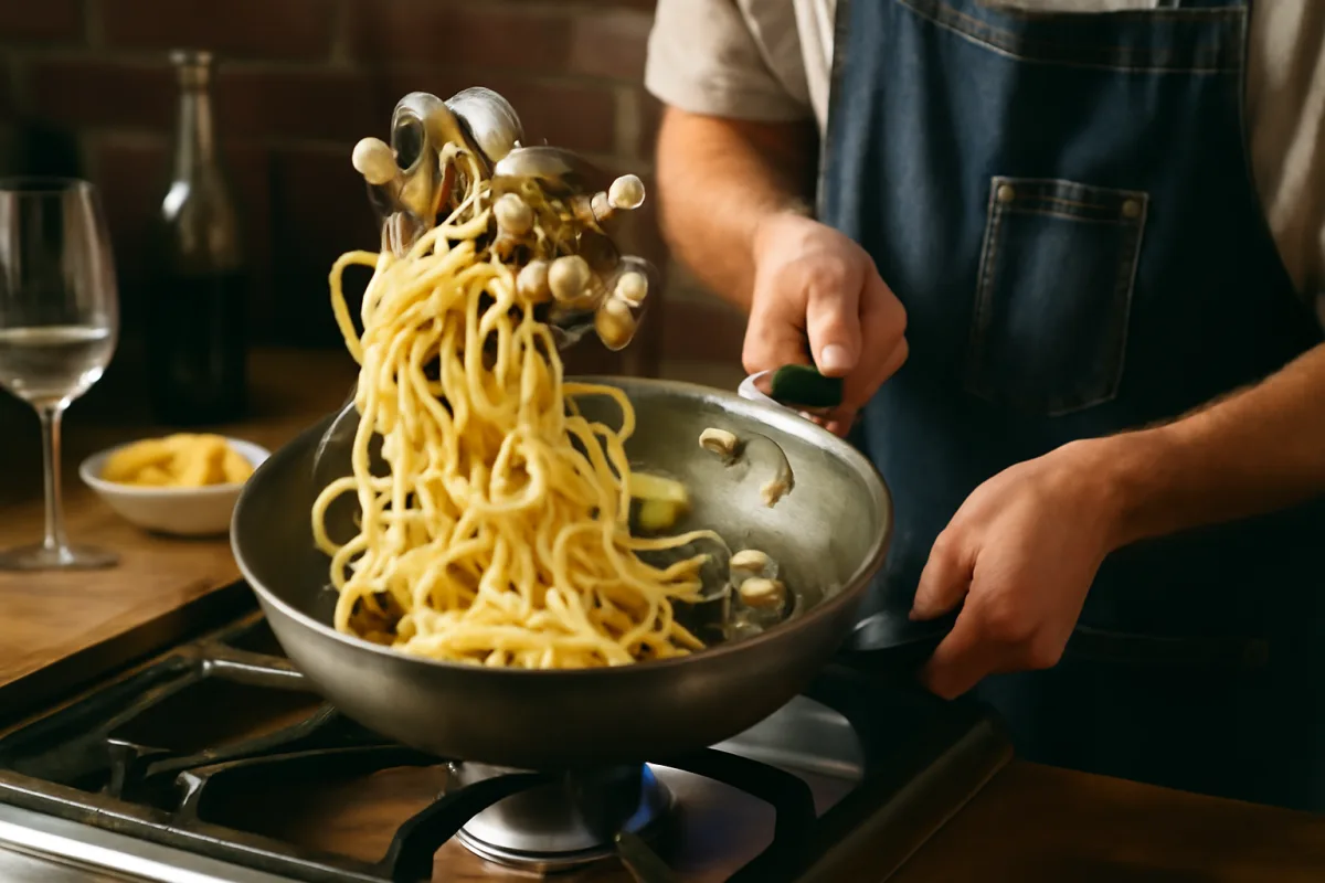 Pasta con vongole veraci: il momento esatto per saltare il tutto in padella