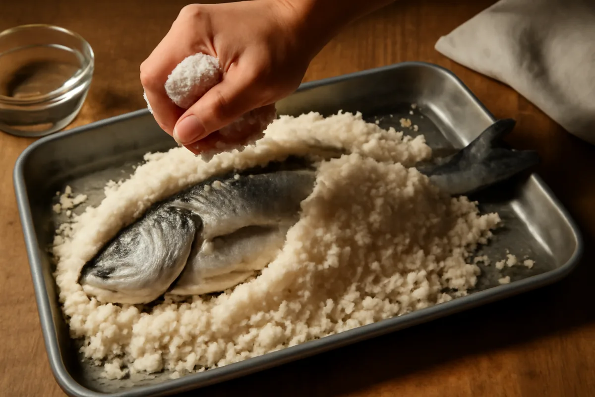 Branzino in crosta di sale: l’importanza dell’umidità nella copertura