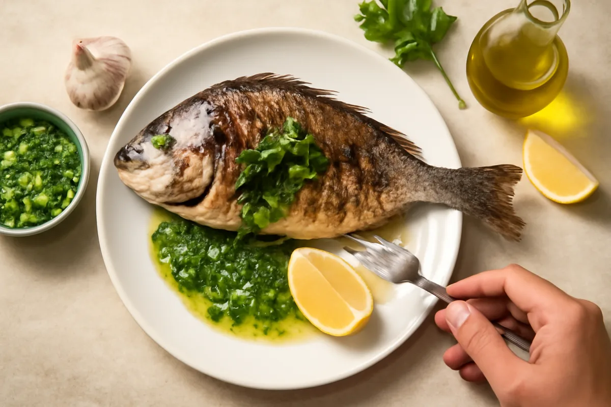 Orata grigliata con salsa all’aglio e prezzemolo: come bilanciare gli aromi senza coprire il pesce