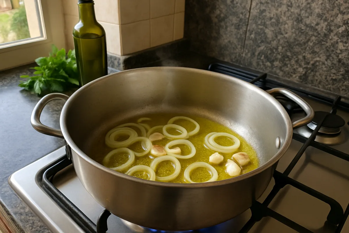 Mezzo bicchiere d'olio nel cioppino: troppo per il soffritto, giusto per il brodo
